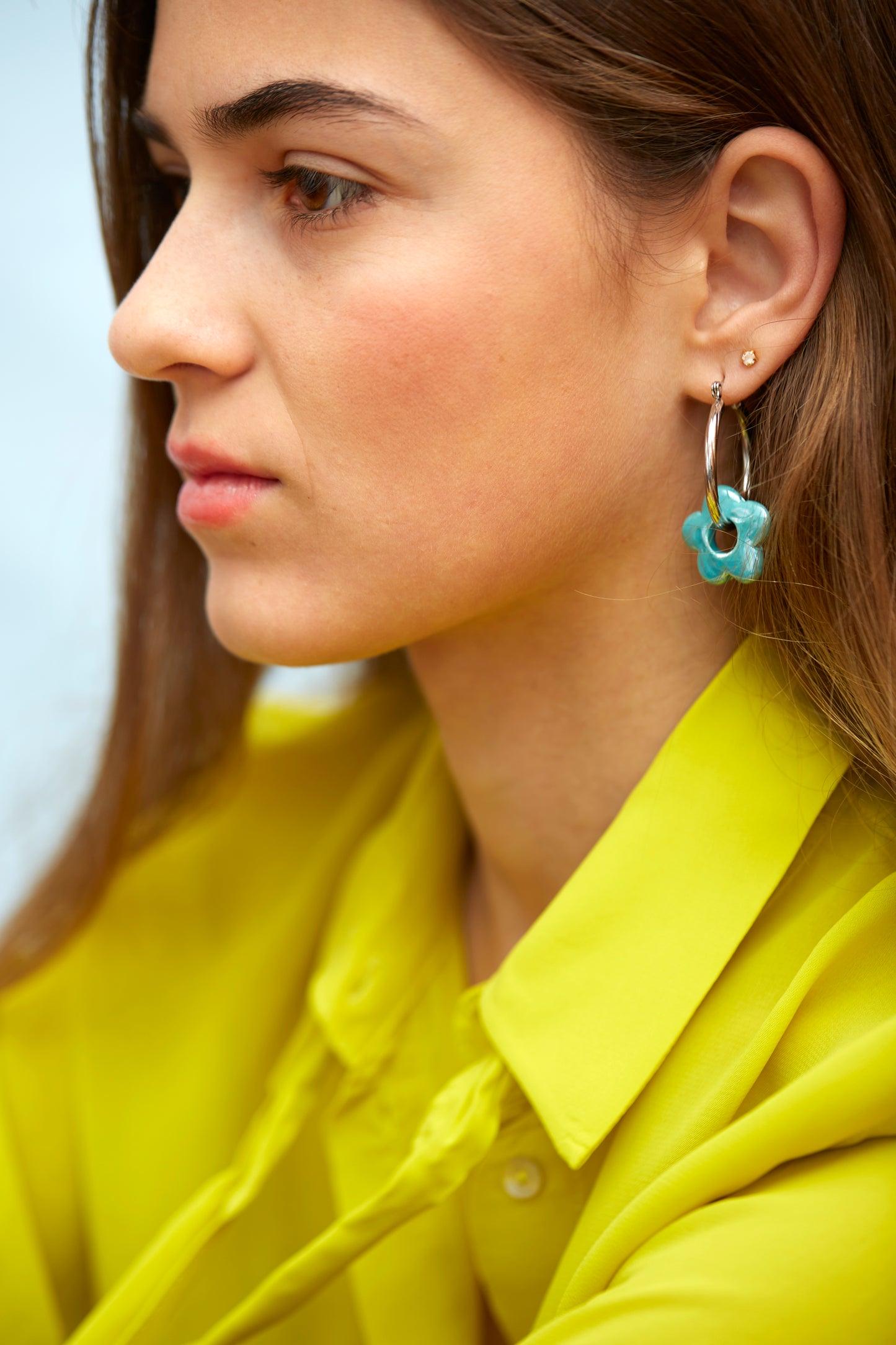 Pendientes florétes azules