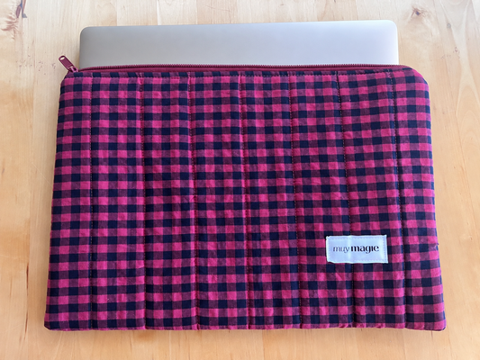 Funda portátil vichy cereza